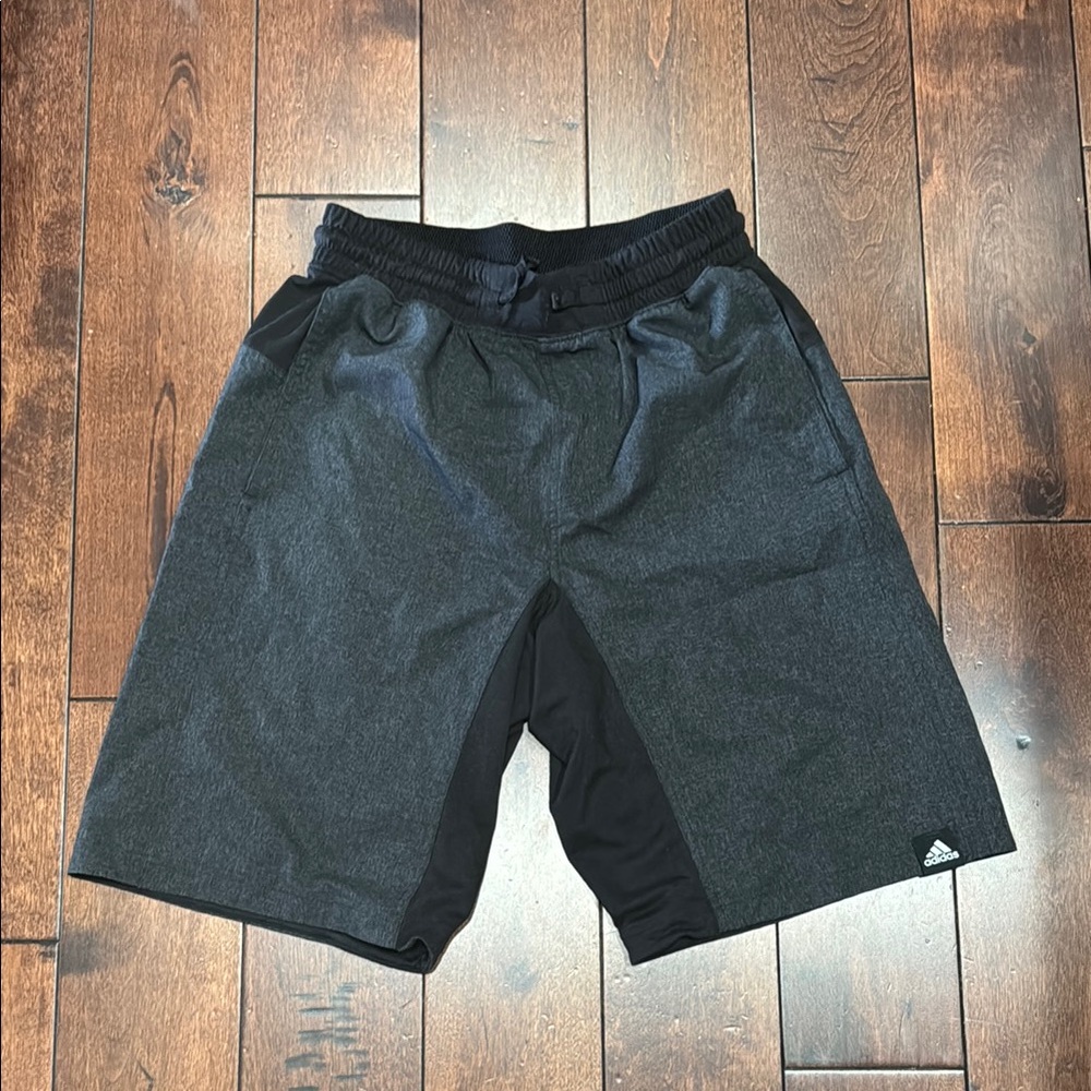 Adidas Men's Black and Grey Athletic Shorts